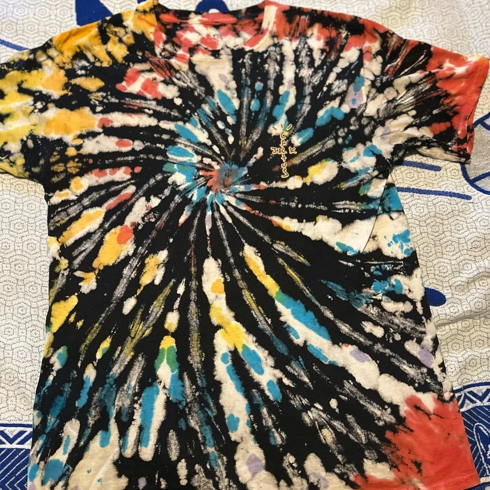 Travis Scott Multicolor Tie-Dye Short Sleeve Tee - Picture 3 of 4